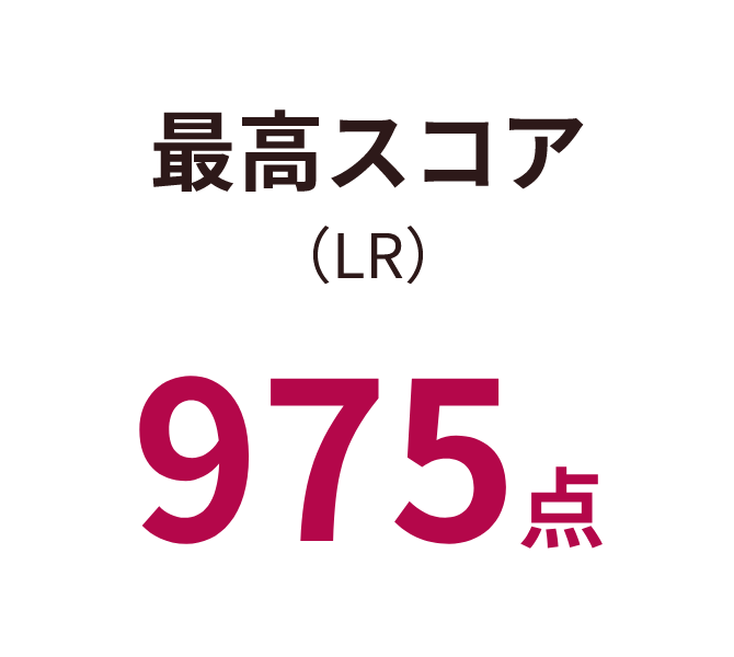 最高スコア975点